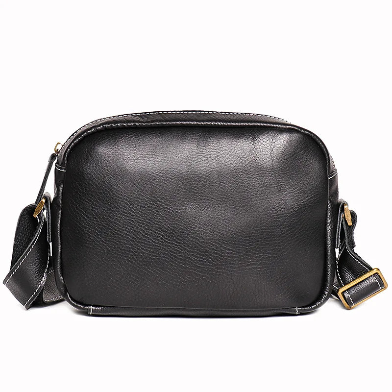 Fashionable Simple Men S Single-Shoulder Bag Women S Crazy Horse Leather Crossbody Bag
