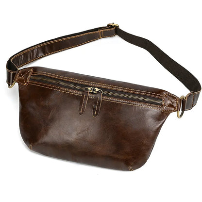 Retro Head Layer Cofskin Men Shoulder Casual Crossbody Bag Mobile Phone Collection Leather Vertical