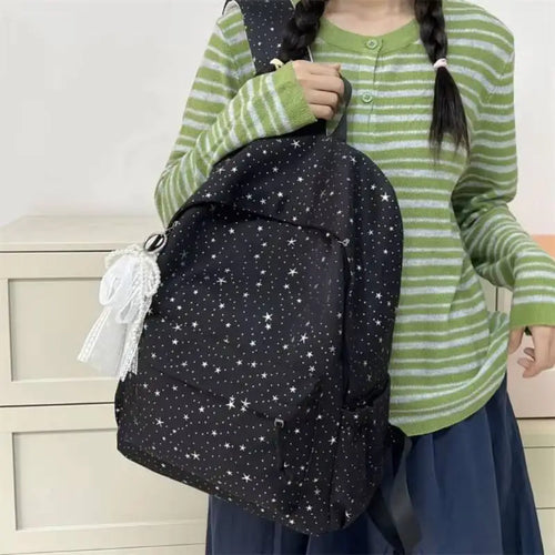 Y2K Star Print Backpack – Large Capacity School & Travel Bag
