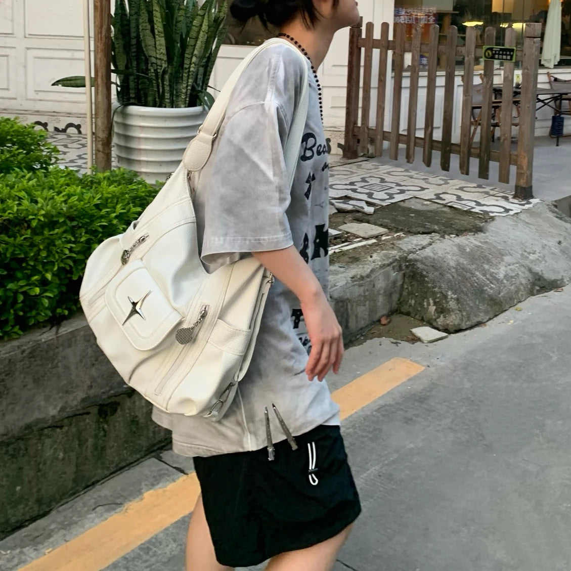 Y2K Star Tote Bag – Large Capacity Shoulder & Crossbody Bag