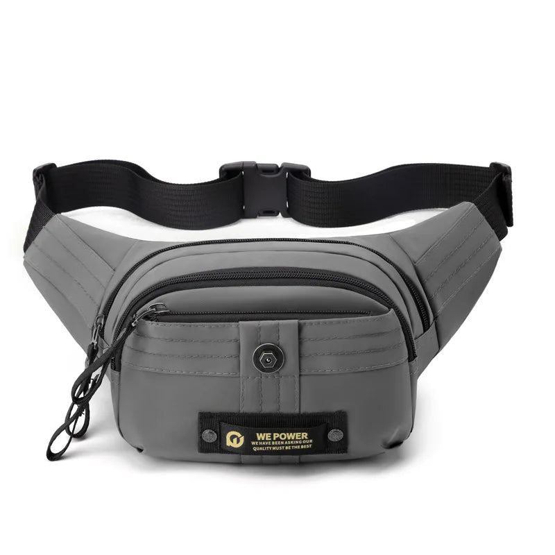 Sports Leisure Waist Bag Men Multi-Layer Multi-Zipper Lightweight Shoulder Crossbody Commuting Chest