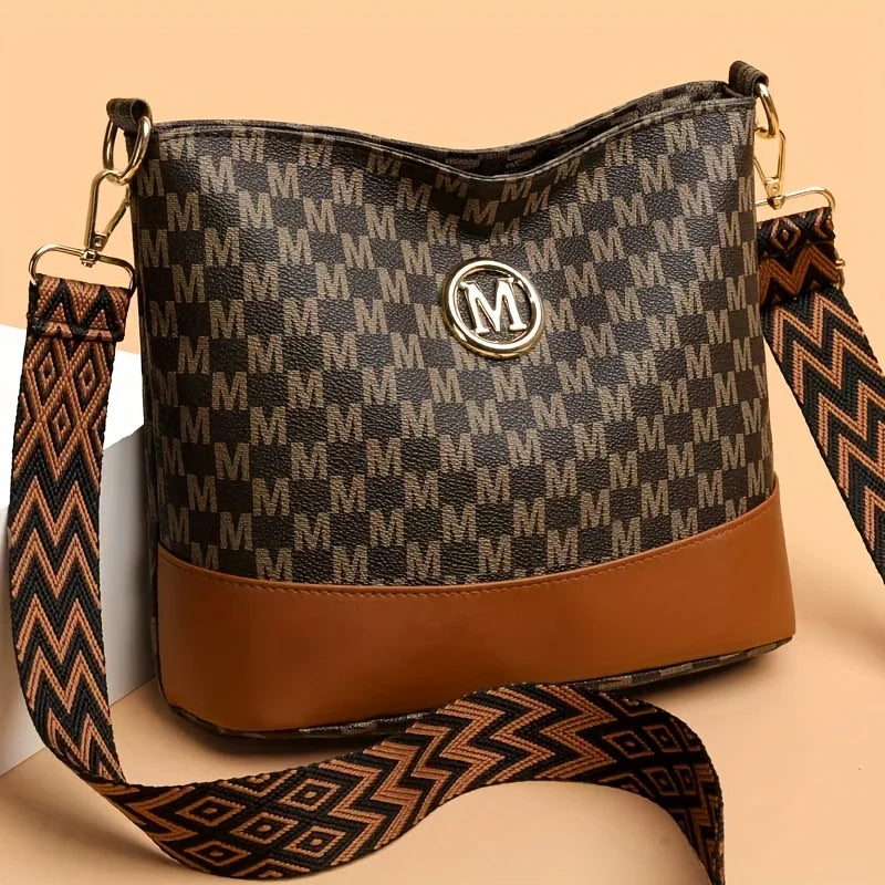 Letter Print Crossbody Bag for Women – Luxury Style Shoulder Bag
