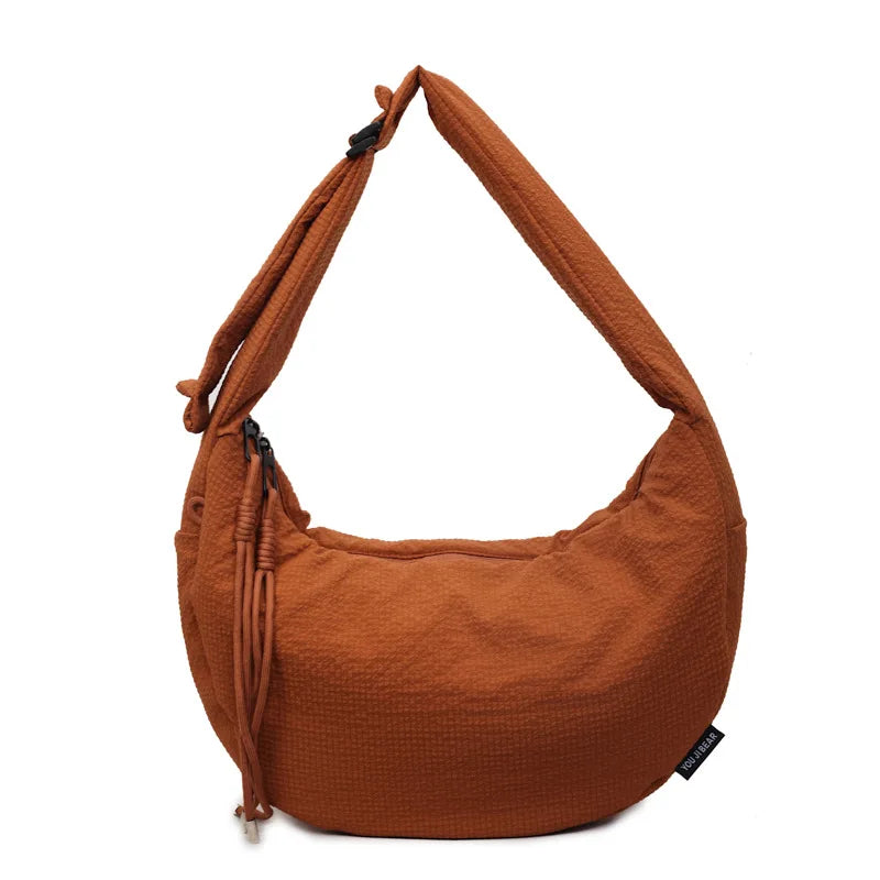 Comfortable Versatile Texture Hobo Bags Women Crossbody Large Capacity Lightweight Casual Storage