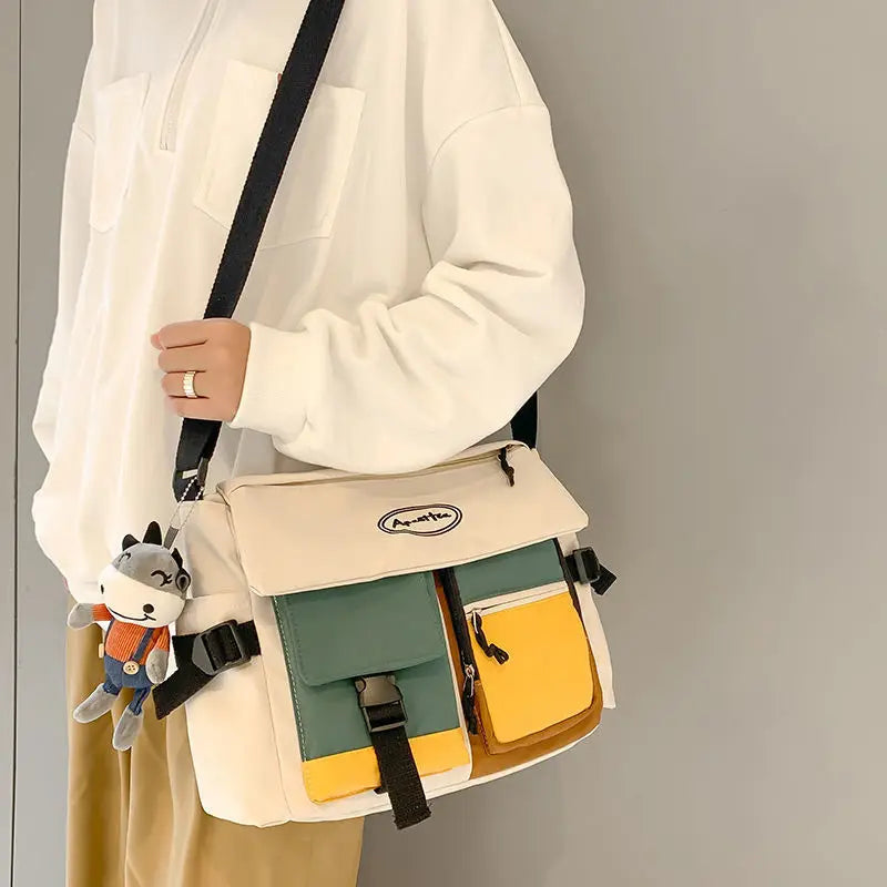 Nylon Crossbody Bags Women Men Canvas Handbags Shoulder Bag Students School Book Messenger Mutiple