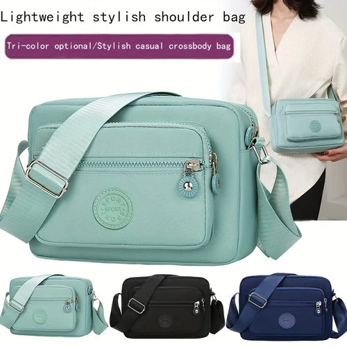 Nylon Crossbody Bag for Women – Lightweight Multi-Pocket Shoulder Bag