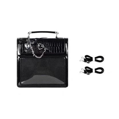 Gothic Ita Bag Transparent Pocket DIY Badge Crossbody