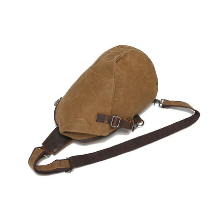 Waxy Canvas Chest Bag Reduce Load Waterproof Mobile Phone Storage Large Capacity Men S Travel