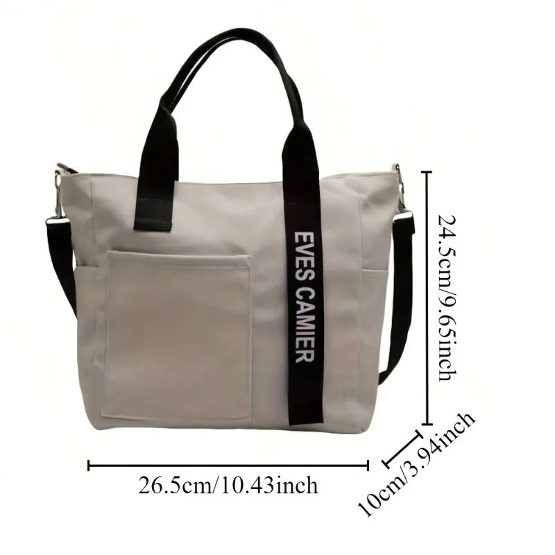Large Capacity Crossbody Tote Bag with Detachable Strap