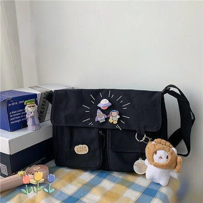 Canvas Crossbody Messenger Bag – Casual Shoulder Bag for Girls