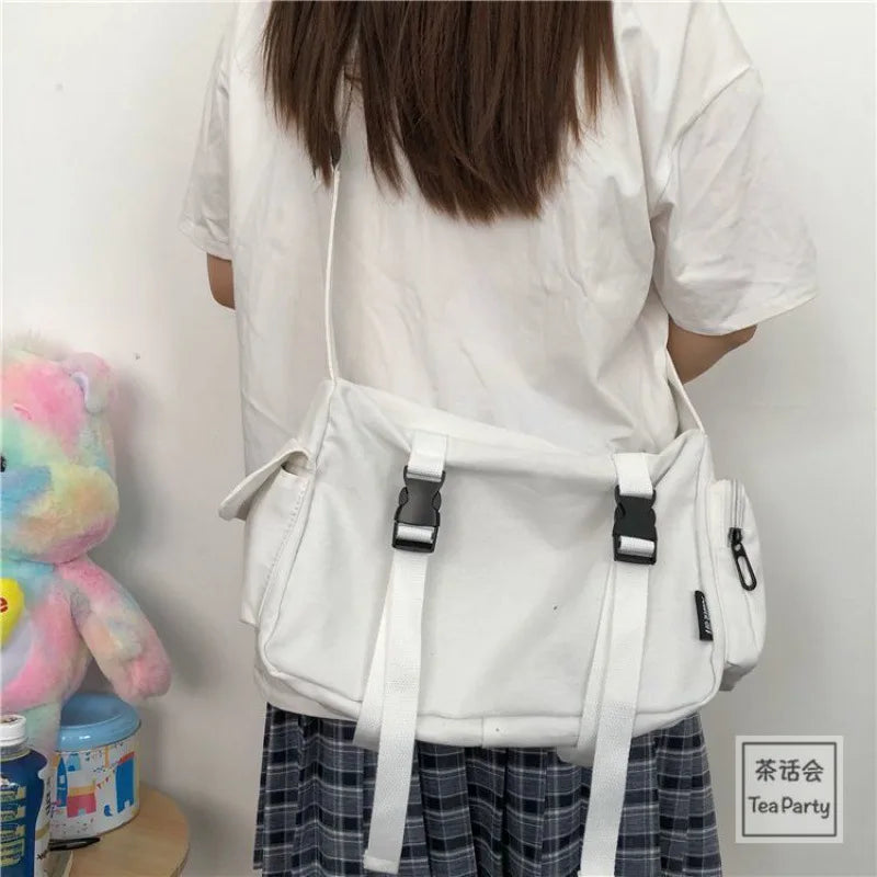 Canvas Crossbody Bag – Large Capacity Shoulder Bag for Women & Men