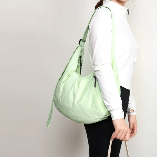 American Sporty Style Dumpling Bag Lightweight Polyester Handbag Women Large-Capacity