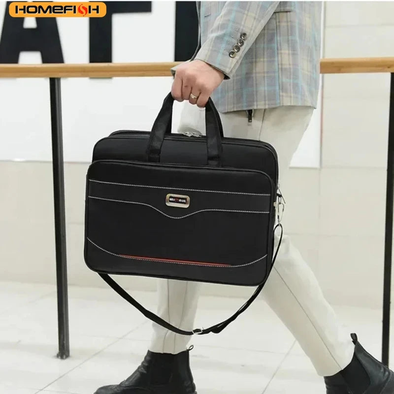 Homefish Multi-Pocket Portable Business Handbag Men