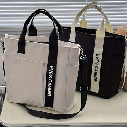 Large Capacity Crossbody Tote Bag with Detachable Strap