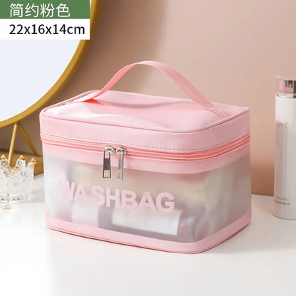 Waterproof Makeup Bag Portable Large Capacity Transparent Colorful Toiletries Travel Cosmetics