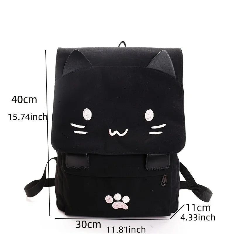 Japanese Stupid Cute 3d Cat Large Capacity Book Bag