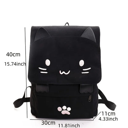 Japanese Stupid Cute 3d Cat Large Capacity Book Bag