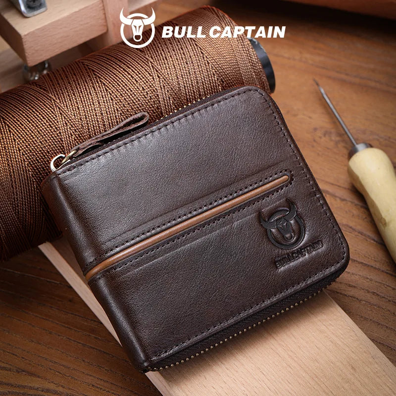 Genuine Leather Men S Horizontal Multi-Slot Business Card Holder