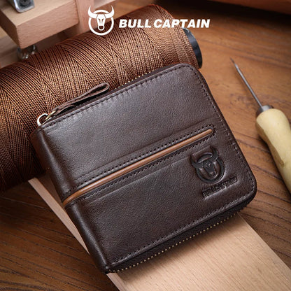Genuine Leather Men S Horizontal Multi-Slot Business Card Holder