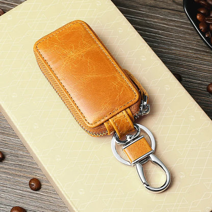 Genuine Leather Car Key Bag Retro Waist Hang Men S Top-Grain Cowhide Car Key Bag