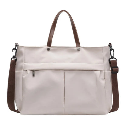Homefish Stylish Nylon Women S Tote Bag Shoulder Handbag Large Capacity Two Pockets Commuting