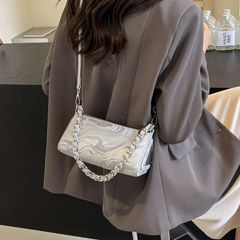 Chain Strap Crossbody Bag – Triangle Shoulder Purse