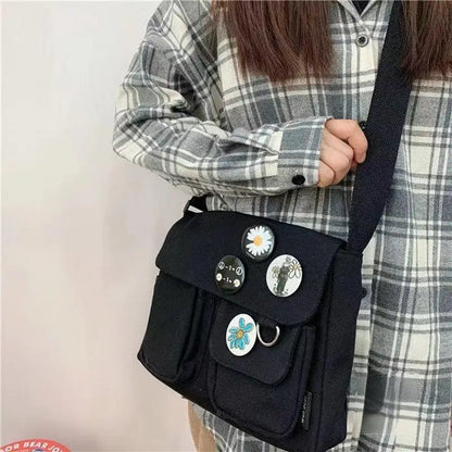 Homefish Xierya Canvas Women Messenger Bag Large Capacity Student Crossbody Shoulder Casual School