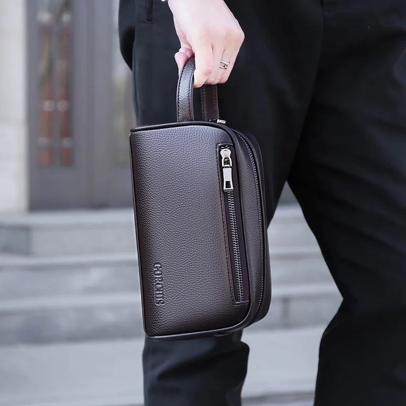 Men S Clutch Combination Lock Large Capacity Business Casual - Soft