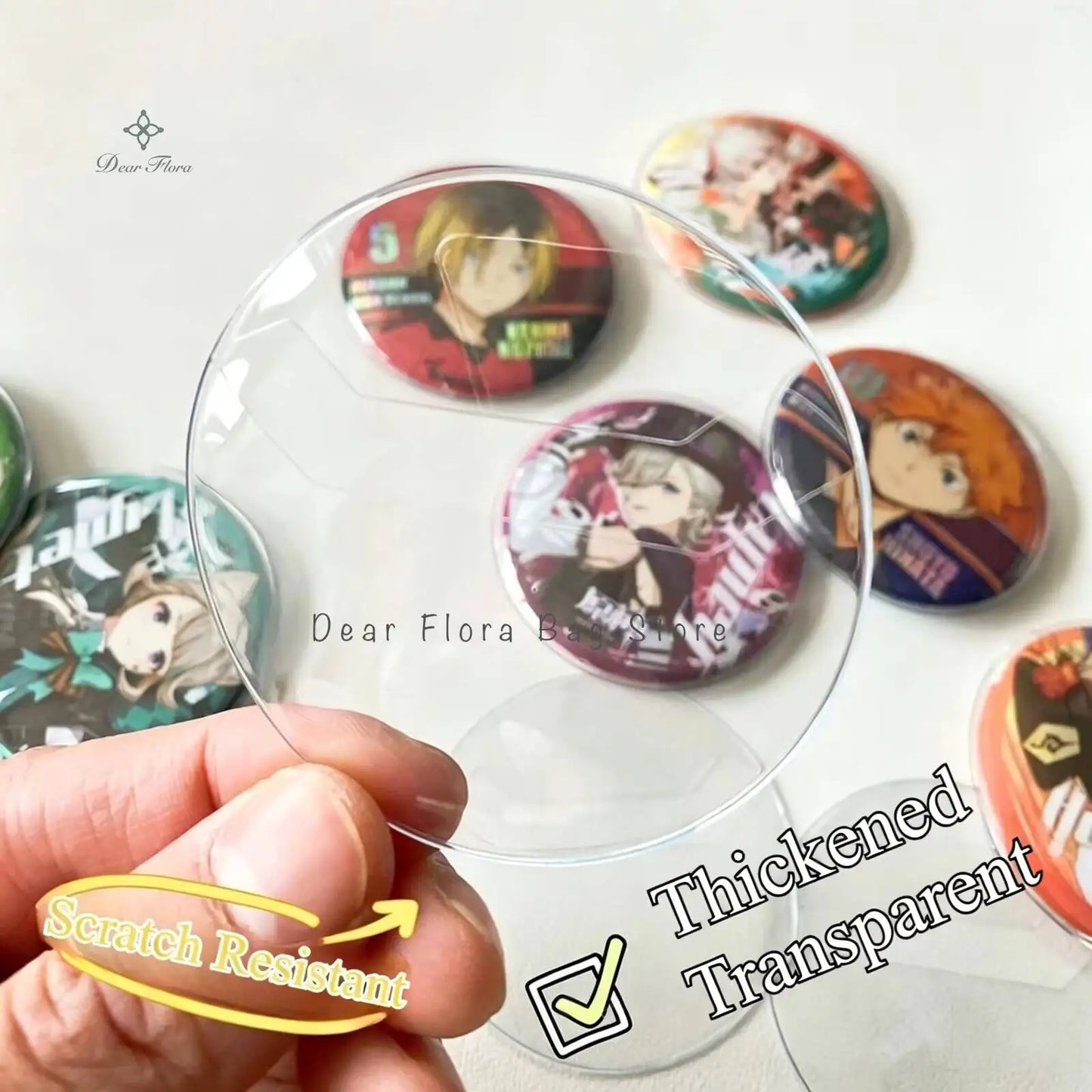 Badge Protector Covers for Ita Bag – Transparent Pin Display Sleeves