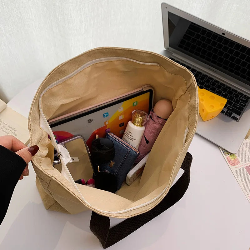 Commuting Canvas Bag Women S Wholesale Fashionable Casual Armpit Bag Large Capacity Trendy Korean