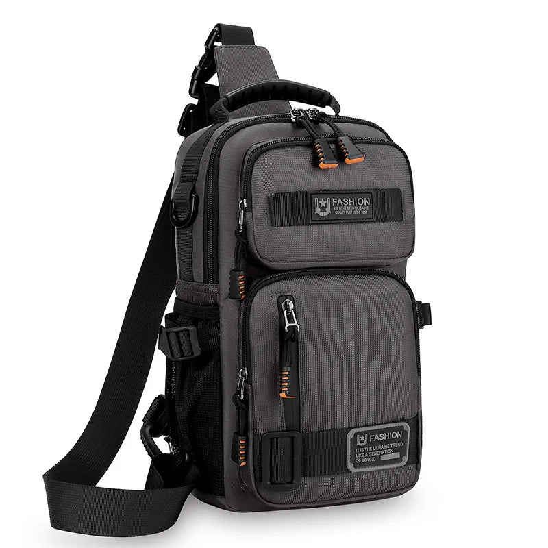 Men's Oxford Sling Chest Bag – Multi-Pocket Crossbody