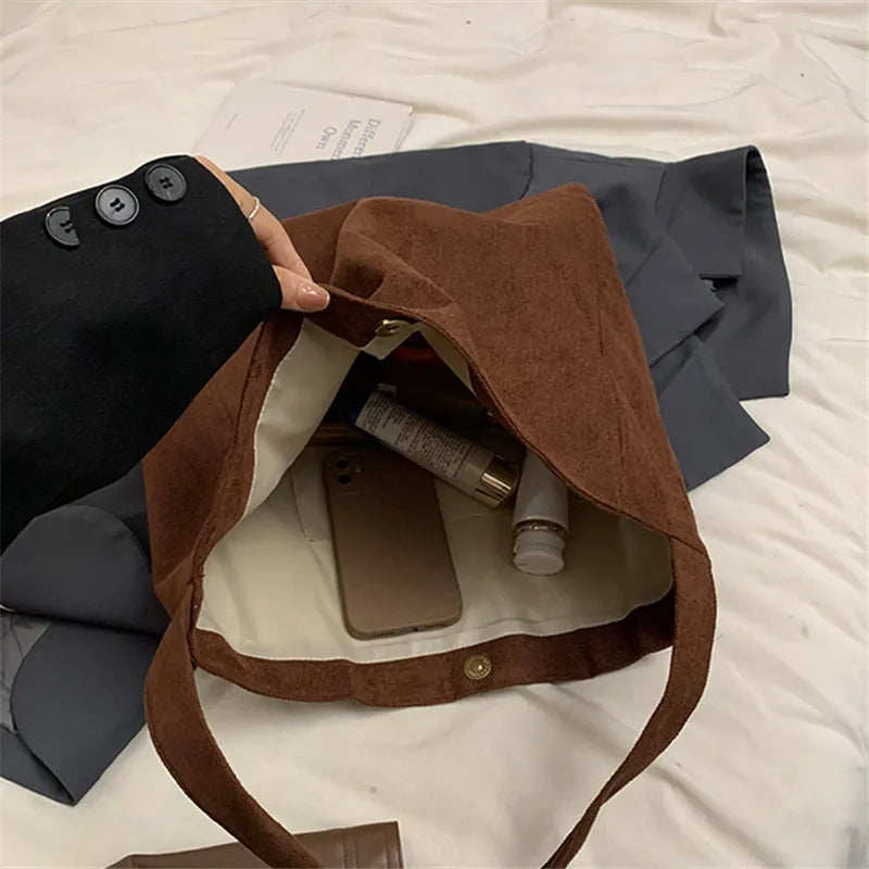 Effortlessly Chic Oversized Suede Tote Bag Soft Slouchy Design Spacious Handbag Shoulder Bags Women