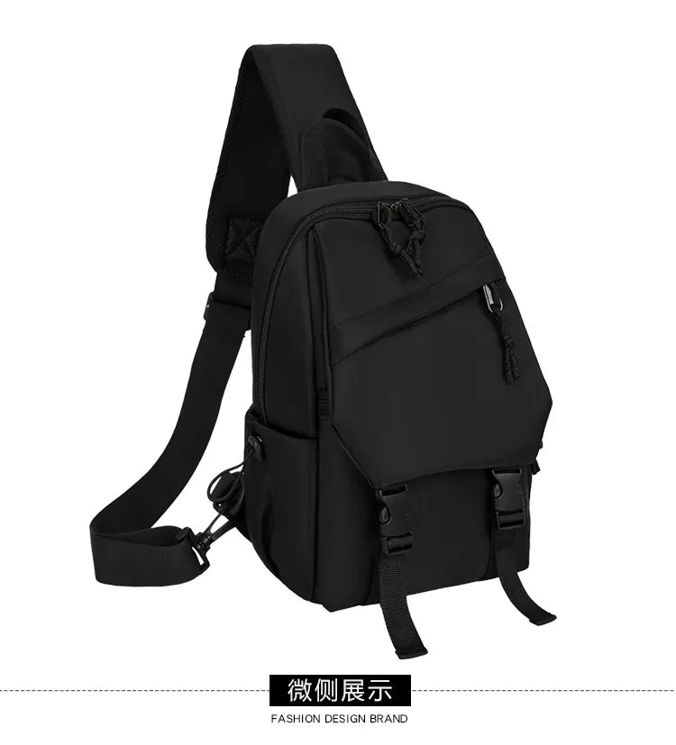 Men S Chest Bag Leisure Cross-Body Trend One Shoulder Women Backpack Large Capacity