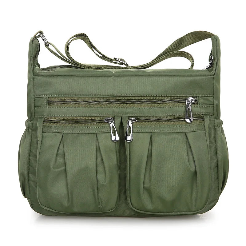Multi-Pocket Waterproof Nylon Crossbody Bag for Women
