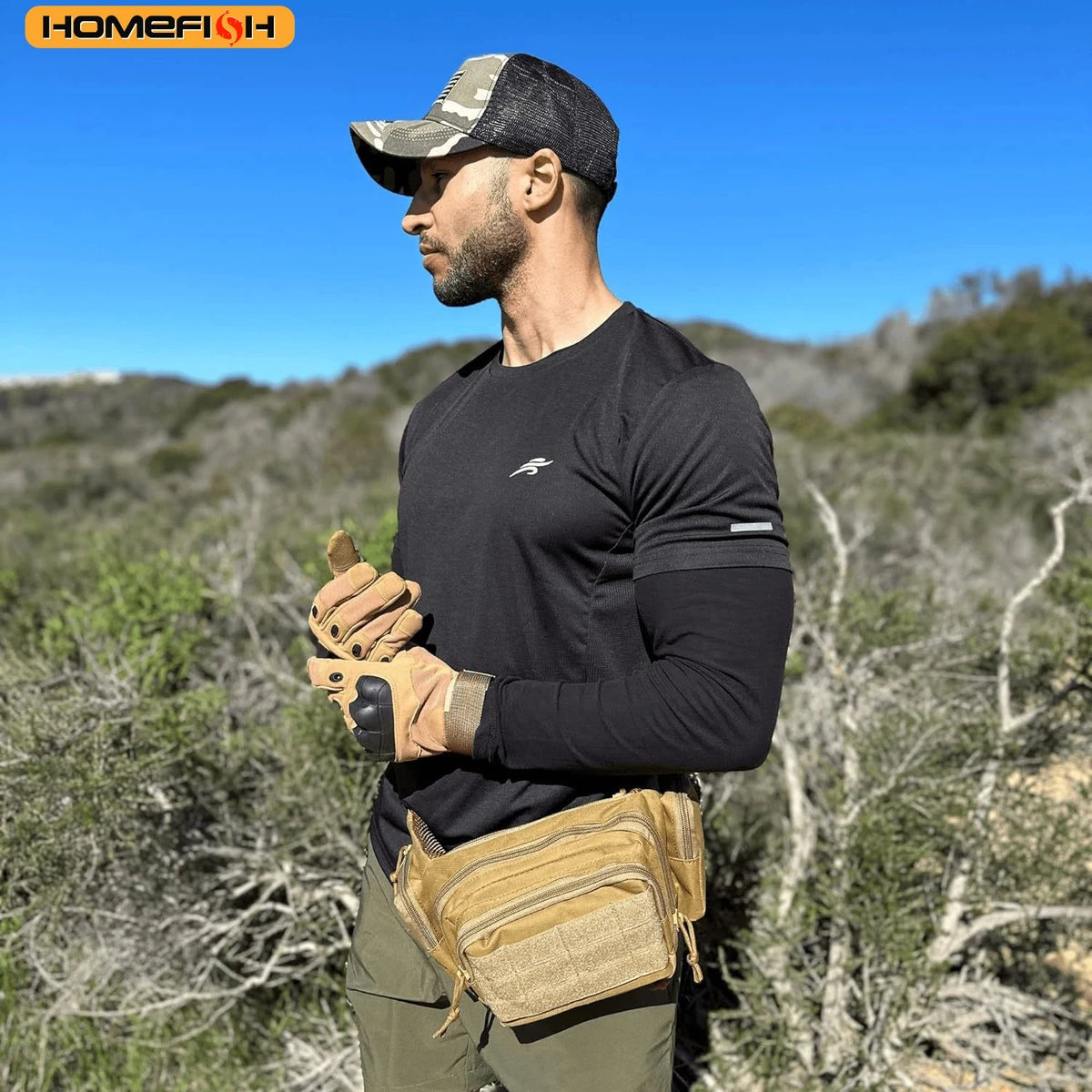 Homefish Men Waist Fanny Pack Belt Bag Tactical Military Motorcycle Rider Sports Climb Camping Nylon