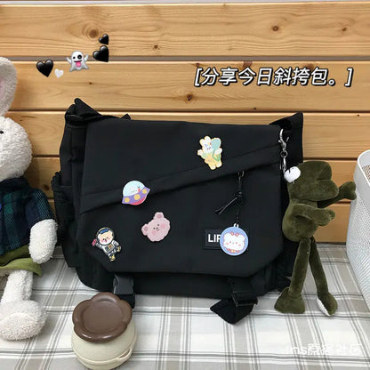 Canvas Crossbody Messenger Bag – Cute Casual Shoulder Bag for Women