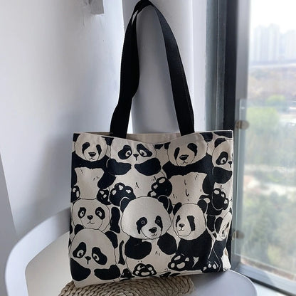 Canvas Tote Bag – Large Capacity Cute Print Shoulder Bag