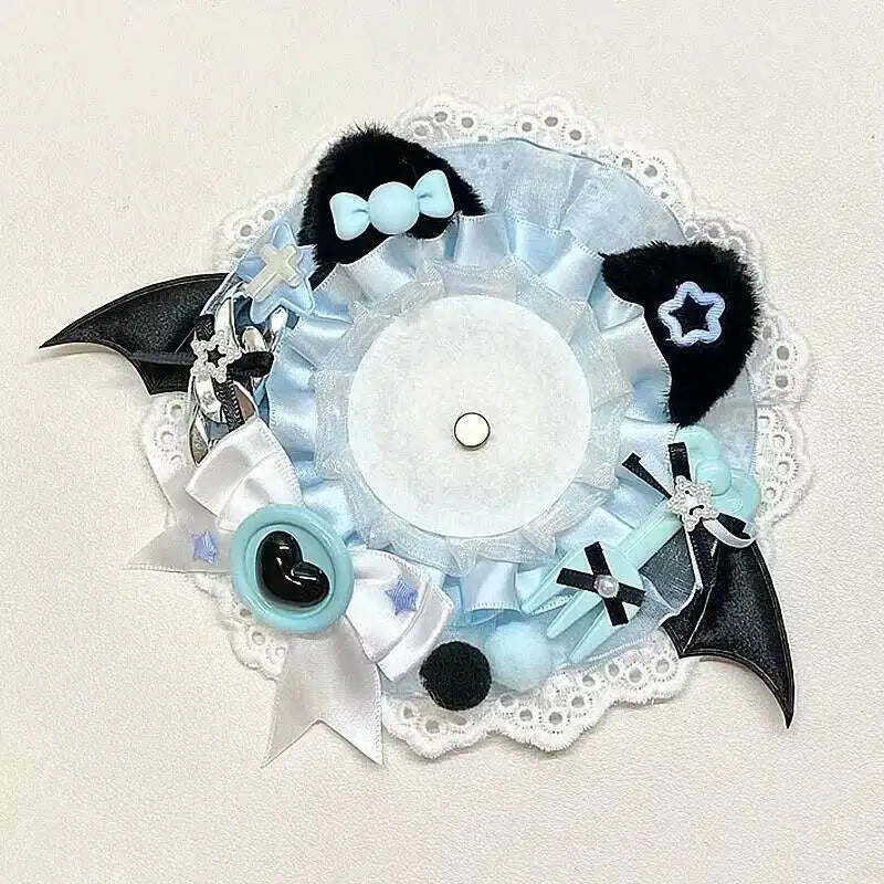 Bat Wing Lace Ita Bag Insert Board – Gothic Kawaii Badge Holder
