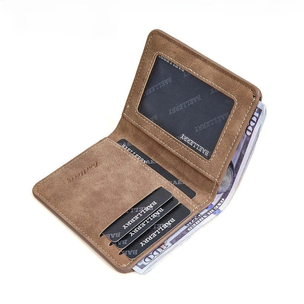Minimalist Men's Leather Bifold Wallet with Card Slots
