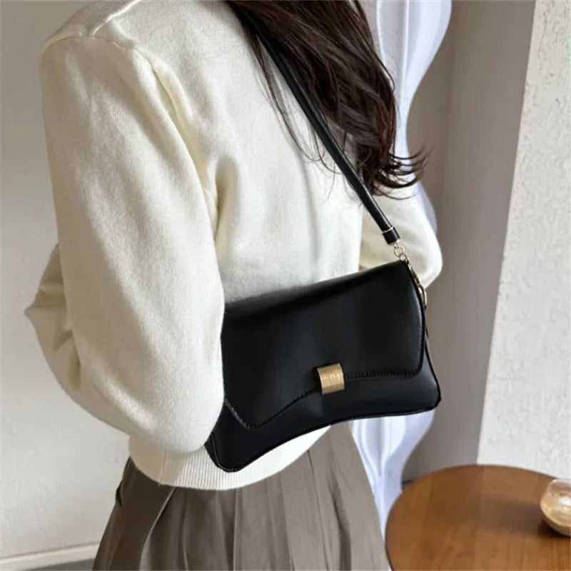 Vegan Leather Crossbody Bag – Lightweight Flap Purse for Office & Daily Use