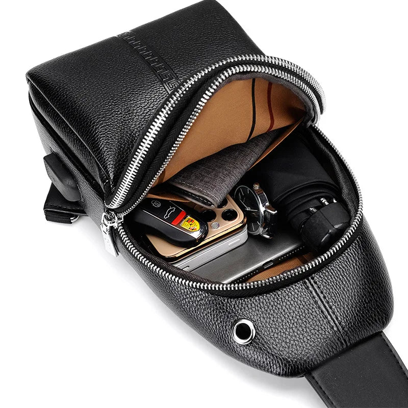 Men S Chest Bag Cross-Body Multi-Function Shoulder Large Capacity Mobile Phone Storage