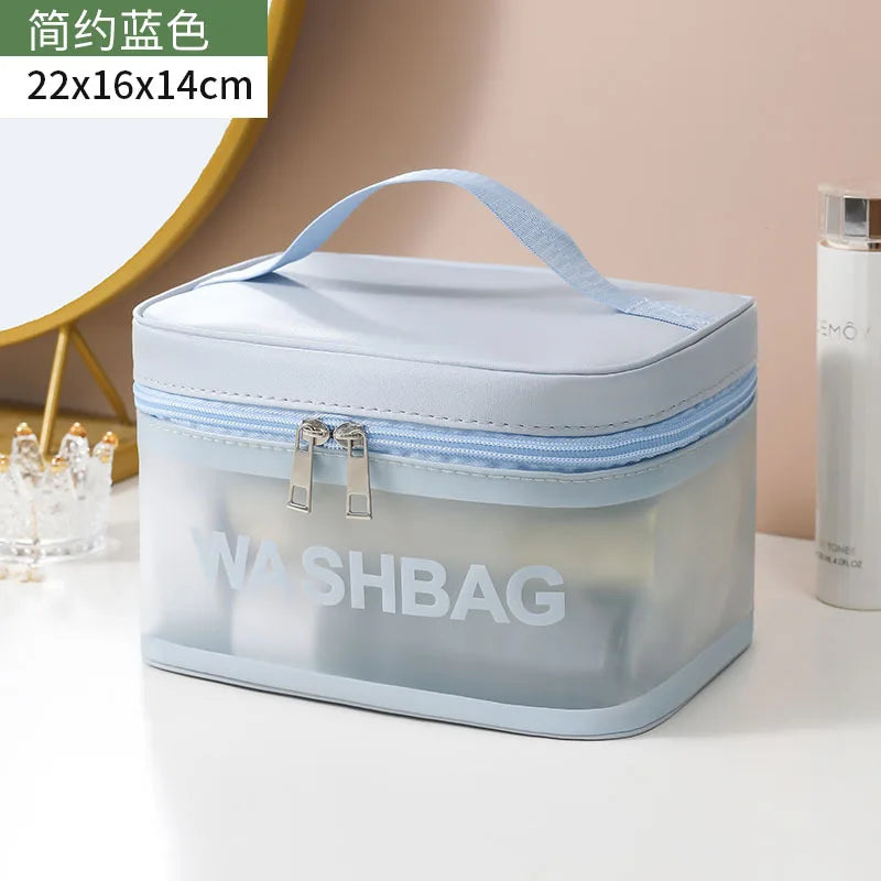 Waterproof Makeup Bag Portable Large Capacity Transparent Colorful Toiletries Travel Cosmetics