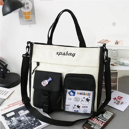 Cute Canvas Tote Bag for Teen Girls – Large School Bag