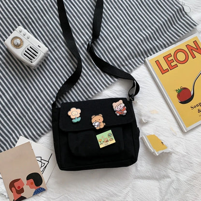 Cute Small Canvas Bag Female Crossbody Bags Girls Women Handbags Shoulder Ladies Cellphone Diagonal