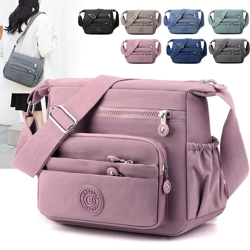 Lightweight Black Nylon Chic Crossbody Bag Women Adjustable Strap