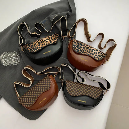 Faux Leather Saddle Bag – Retro Crossbody Shoulder Bag