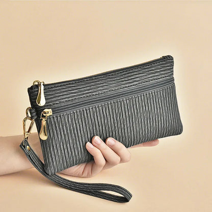 Women Zipper Bag Zero Purse Hand Rope Versatile Mobile Phone Storage Square Large Capacity