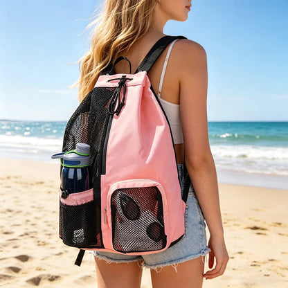 Waterproof Swimming Backpack – Mesh Drawstring Bag for Pool, Beach & Gym