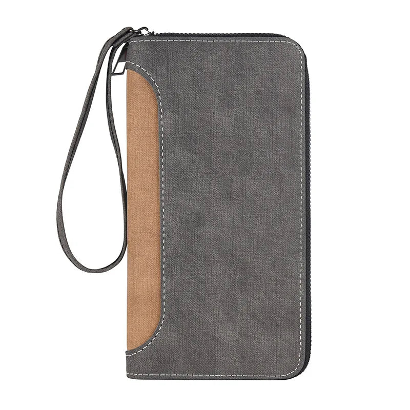 Men S Long Wallet Multi-Functional Large-Capacity Color-Blocking Spliced Bracelet