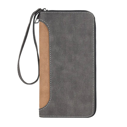 Men S Long Wallet Multi-Functional Large-Capacity Color-Blocking Spliced Bracelet