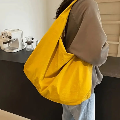Women's Nylon Tote Bag – Casual Shoulder Bag with Zipper